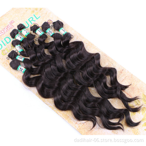 Adorable cheap premium fiber dida curly 8pcs hair weave,natural hair body wave 8/lot synthetic hair extensions for black
